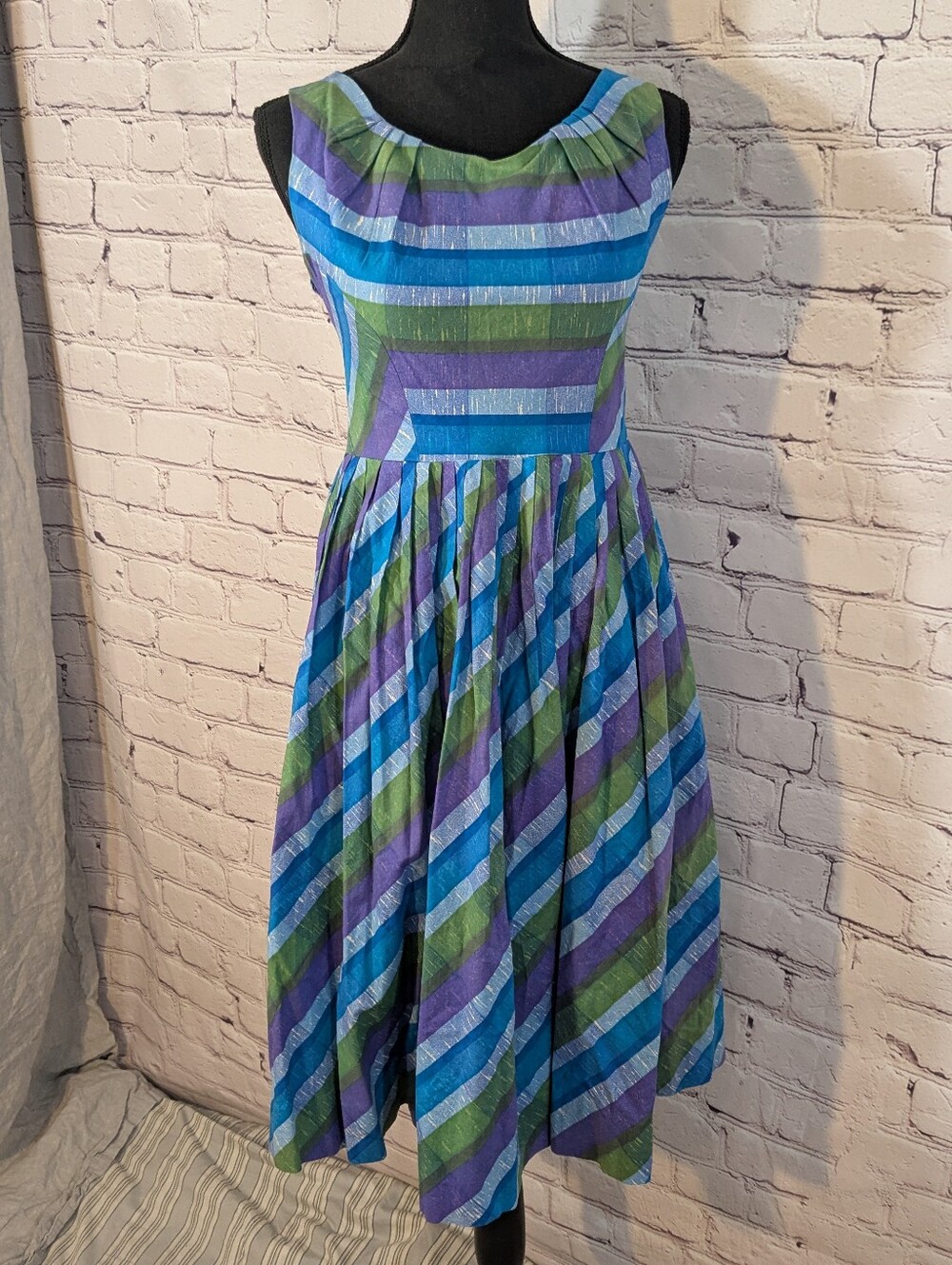 Vintage Blue Stripe Dress